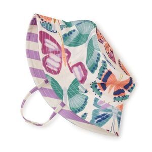 NWT Tea‎ Collection 0 - 6 M Reversible Baby Sun Hat Purple Butterfly UPF 40